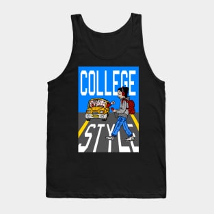 college style. broke school students fear no death. Tank Top